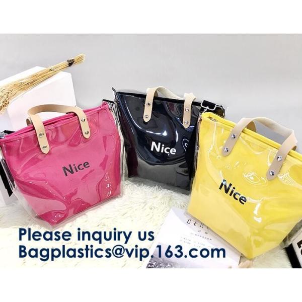 Fashion Ladies Rainbow Hologram Laser PVC Handbag Beach Shoulder Bag Shopping Tote Bag For Women