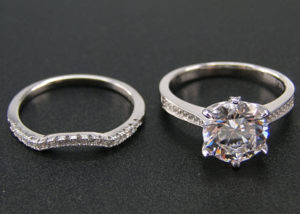 1PCS Round Brilliant Cut Diamond Ring 1.25CT , 18k White Gold Ring Set For Women