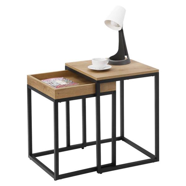 Honey Brown Nesting Coffee Tables, Nesting Tables For Sale, Industrial Coffee Table, XLNT02N