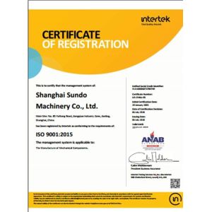 Shanghai Sundo Machinery Co., Ltd. Certifications