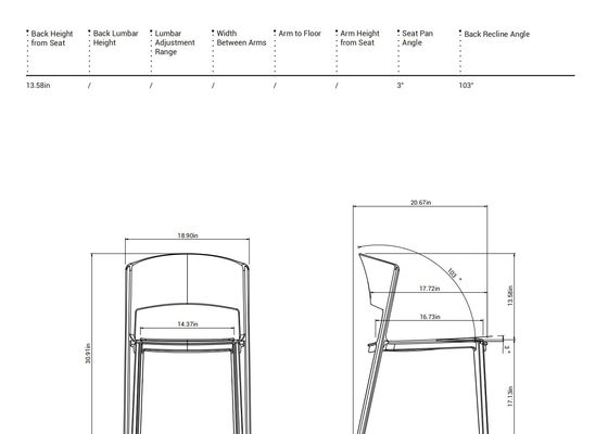 Italian Design Waterfalls Side Chair with Natural Colors and Dimensions W500*D525*H785(mm)