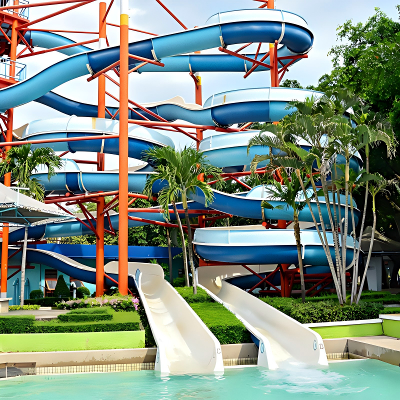 Commercial Fiberglass Water Slides Custom Spiral Slides For Water Parks Resorts Hotels With ROHS