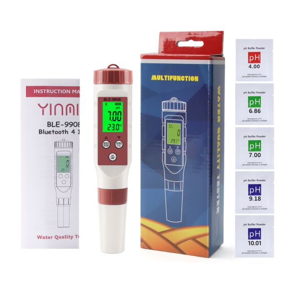 Smart Tuya Wifi Digital PH Meter with Data Logger Function and 6 in 1 TDS.EC.PH.Salinity.G.S.Temp for Hydroponics