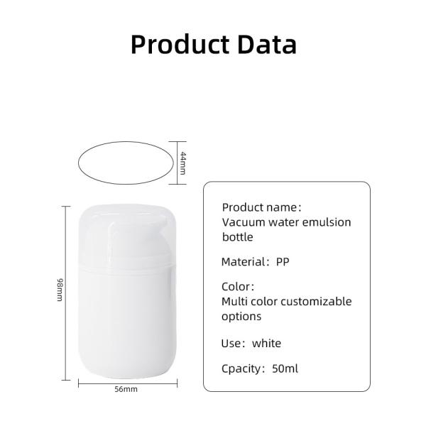 Упаковка солнцезащитного крема   Косметика PP пластиковая овальная плоская безвоздушная разливает 50ml по бутылкам с уникальным насосом