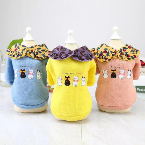Luxury Classic Wool Fabric Pet Two - Legged Knit Puppy Dog Cat Sweater Winter Pet Apparel Dog Clothes With Anima Pattern