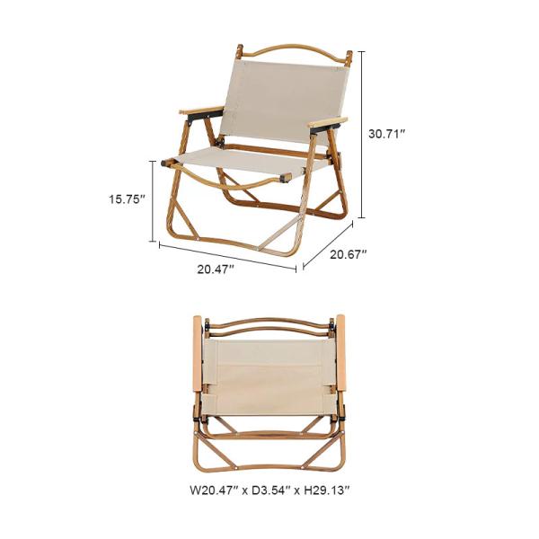 Folding Aluminum Camping Chair 600D Oxford Cloth 120kg Capacity