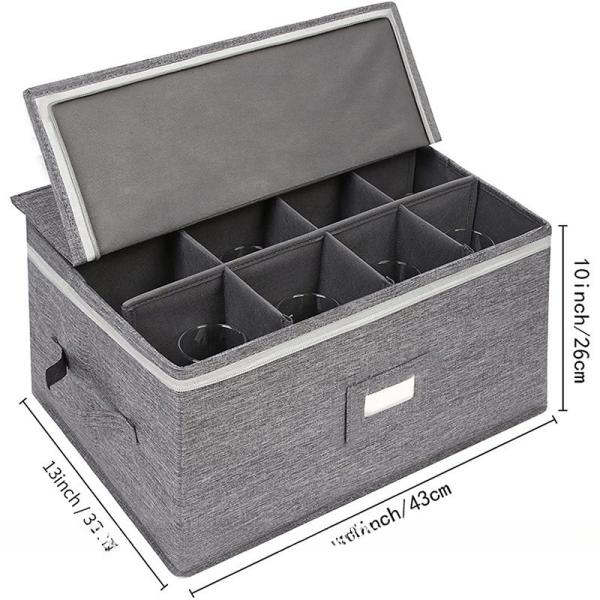Stemware Storage Box, China Containers Cht For 12 Wine Glass Case With Hard Divider Champagne