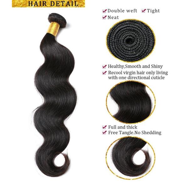Virgin Indian Hair Extensions / 8A Virgin Hair Body Wave Human Hair