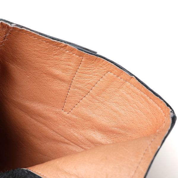 S040 Round toe retro leather women's boots fluffy flat wedge heel literary fan original handmade thick-soled women's
