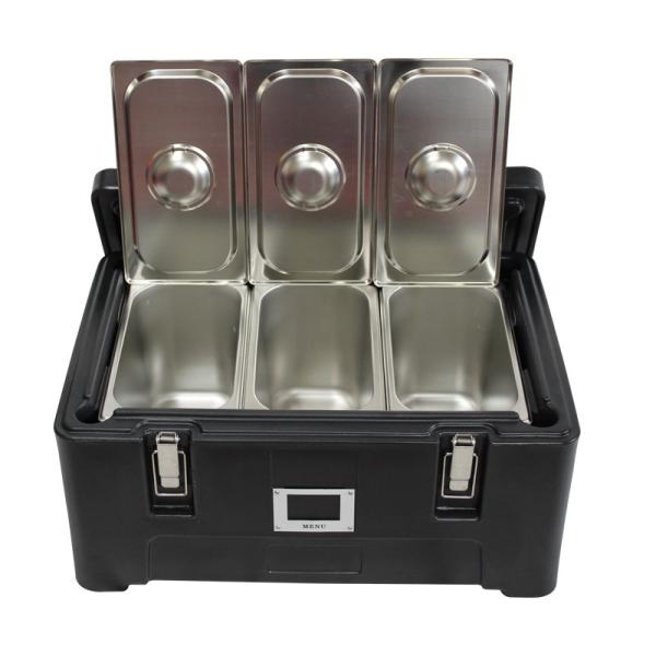 Large Capacity Insulated Food Transport Box LLDPE Black Catering Tray Carrier 30L