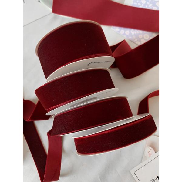 38 мм двойная велветная лента 3,8 см темно-красная велветная лента
