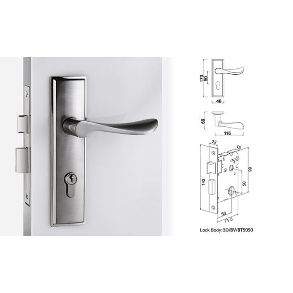 Сатенированный Никель Мортизатор Дверной Замок / Комнатная Дверь Мортизатор Замок Цинкового Сплава