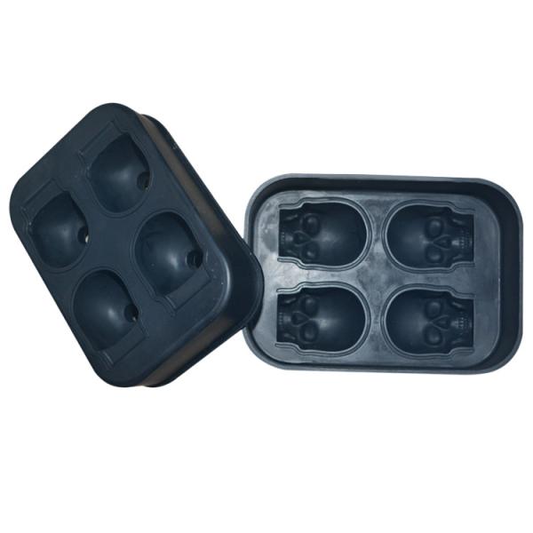 MHC Grade de alimentos 4 Caixa de cubos de gelo de silicone Molde de cubos de gelo de silicone Molde de bolo de congelador flexível