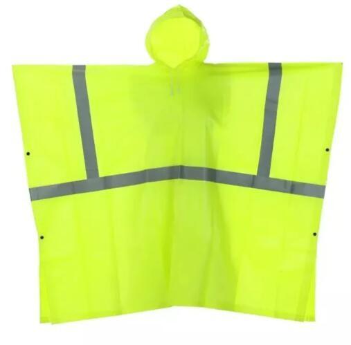 PVC Coating Reflective Safety Raincoat Fluorescent High Vis Raincoat Waterproof