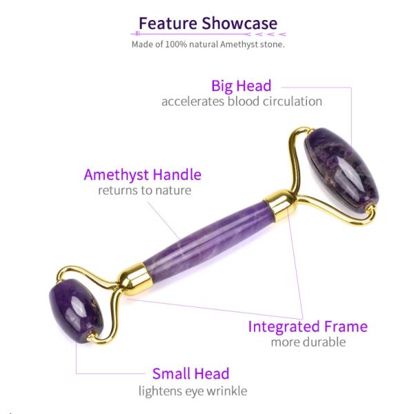 пурпурный ролик Gua Sha нефрита аметиста ролика красоты нефрита 76.7g установил OEM