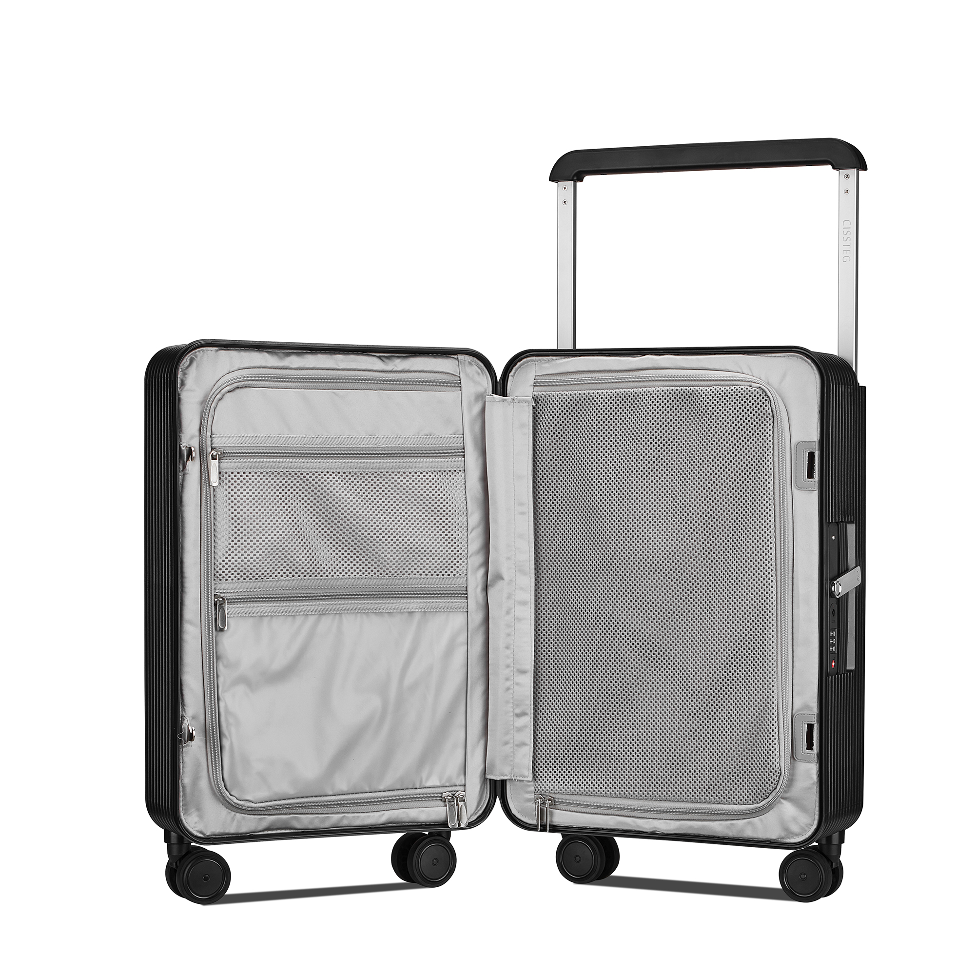 20-Inch Creative Student Suitcase New PP Scooter Trolley Case with Combination Lock Multi-Function Boarding Luggage for Travel
