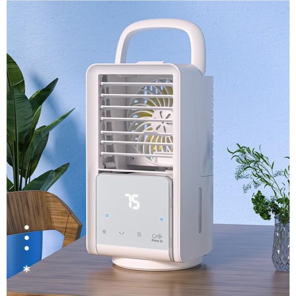 USB Water Cooling Fan Small Table Air Cooler with 3 Wind Modes Low/Med/High 14*14*26CM