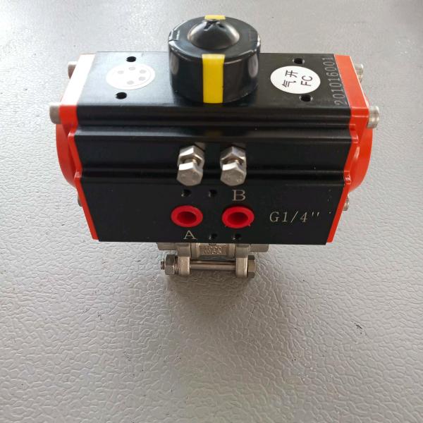 Stainless Steel Pneumatic Ball Valve Double Action Spring Return Flow Control