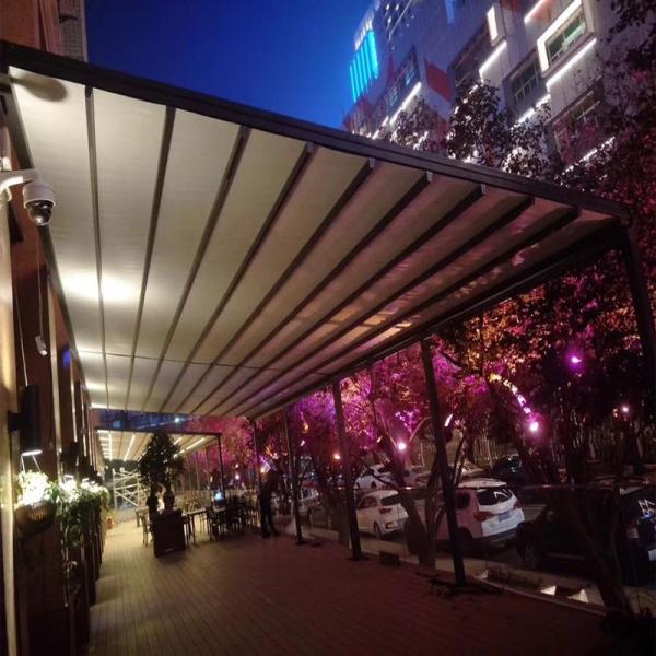 Alumínio Impermeável Canopy sombra solar PVC Pergola LED Conservatório Telhado Telhado