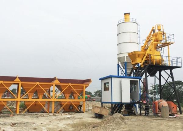 HZS35 Portable Electric 35m3 Concrete Batch Plant 750L Discharging Volume