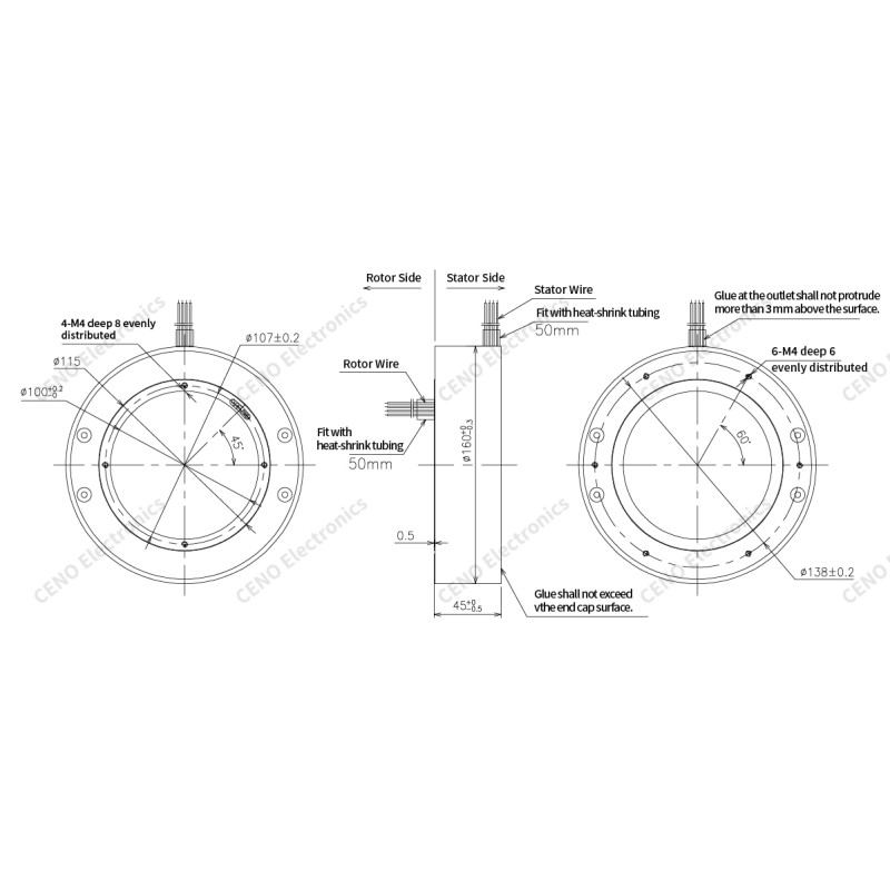 Through-Bore Slip Ring for reliable rotary power & signal transmission