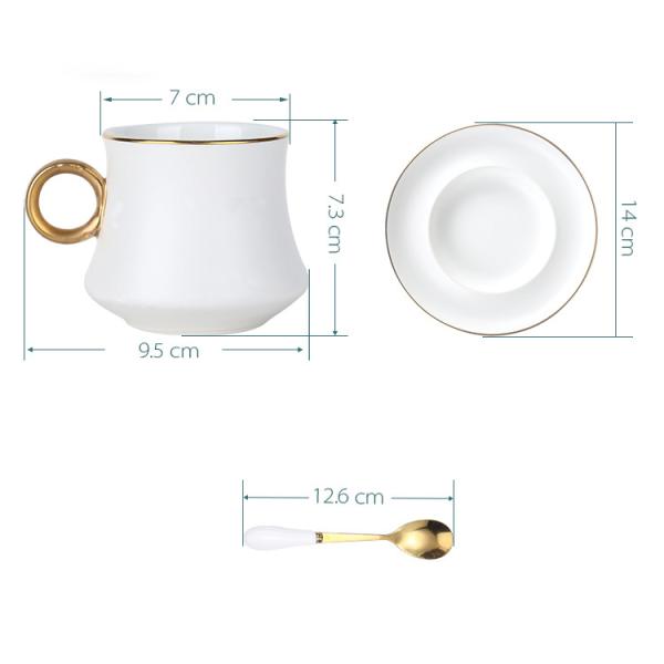 Savall Irregular Plain Colored Green Ceramic Tea Cup And Saucer Set Hotels