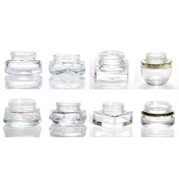 Косметика Крем для лица Стеклянная банка 50 мл и стеклянная упаковка Круглая стеклянная бутылка с морозом Качество на заказ 5г 10г 15г