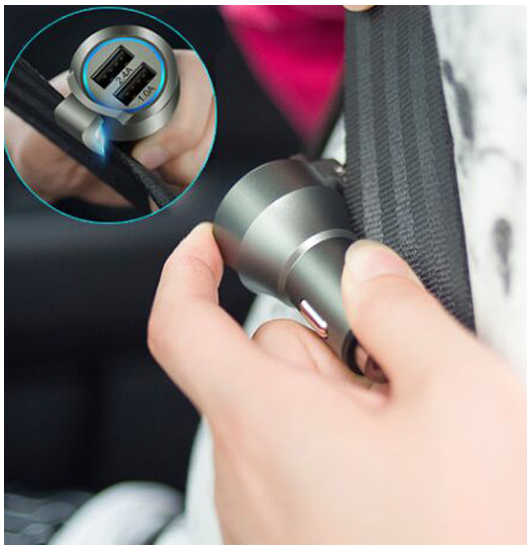 PC + Aluminium 2 USB 3.4A Quick Charge Car Charger For IPhone And Samsung