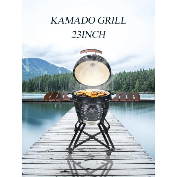 KIMSTONE   23.5 Inch Smoker Barbecue Grills Kamado Joe Cooking Ceramic Bbq