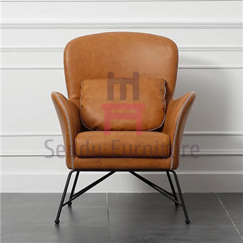 High Back Metal Leg Armrests 0.55cbm Single Sofa Chair