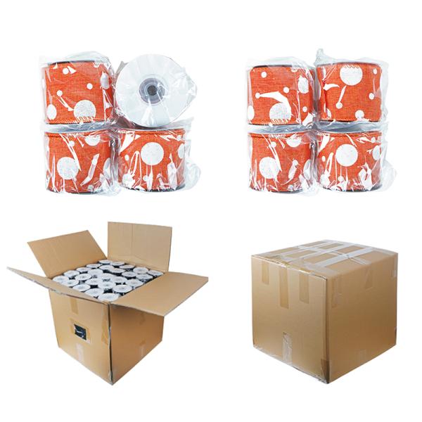 Штрих из натурального ютового ткани с проводной лентой и ленточным роллом для декорации