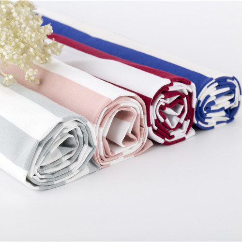 Простая футболка полосатая вязаная ткань 95% хлопка 5% спандекс 170 г летняя одежда