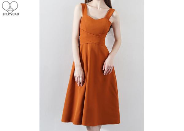 Sleeveless Short Length Prom Dresses Orange Backless Graduation Wear Bowknot