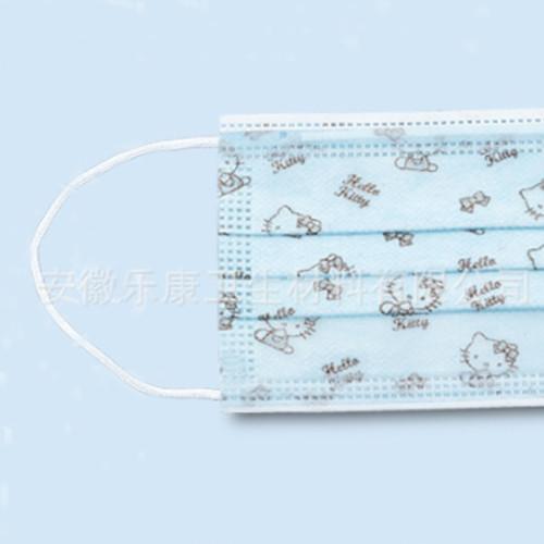 Blue Printed Anti Virus Disposable Mask 3 Ply Dust Mask Haze Proof For Children