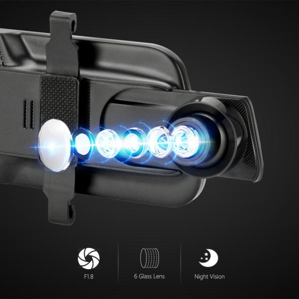 Streaming Media WDR 1080p Dash Cam Mirror DVR Full Hd 1080P 10 Inch