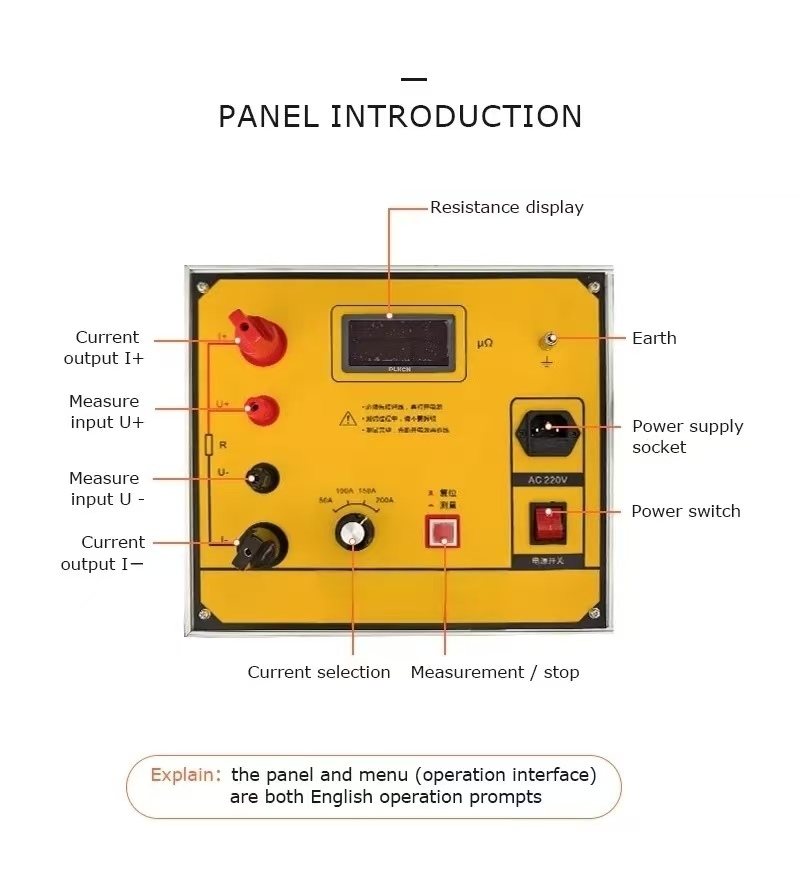 MY-104 200A Digital HV Switch Loop Resistance Test Kit High Anti-interference Contact Resistance Measuring Instrument
