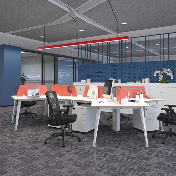 White Modern Office 2 4 6 Person Cubicle Office Workstation Desk