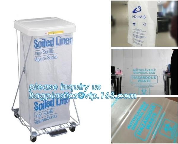 Safe Disposal, biohazard labeling, Autoclavable Bag, Polypropylene, Disposable, clear transparent Disposal sack