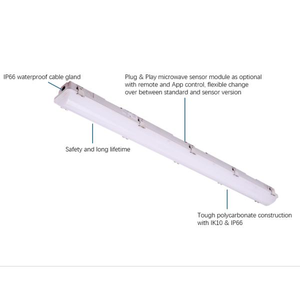 LED Tri-proof Light Industrial IP66 2ft/4ft/5ft/8ft Easy Installation Warehouse Lighting