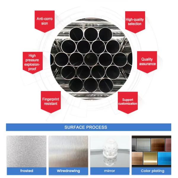 Tubos de acero inoxidable soldados Protección contra la corrosión 316 Tubos de acero inoxidable