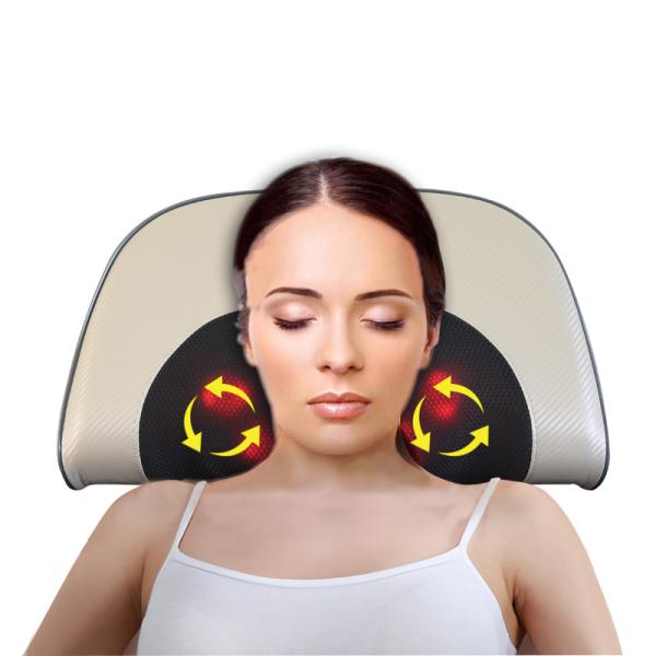 Cochilo de massagem aquecido de PU preto 24W almofada de massagem AC para costas