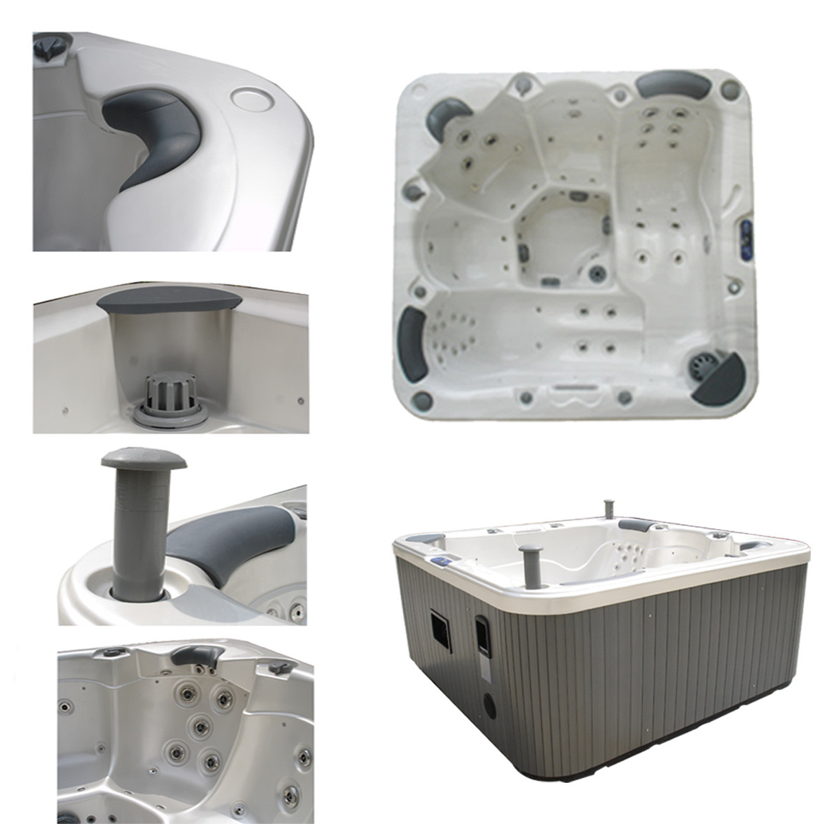 WOW! 3 Seats + 2 Lounges, Balboa GS510SZ and 1-Speed,3HP Outdoor Whirlpool Massage Bathtub