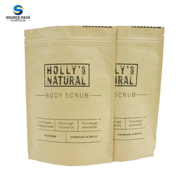 Papel Kraft Bolsa de cremallera para comida aperitivos dulces nueces chocolate