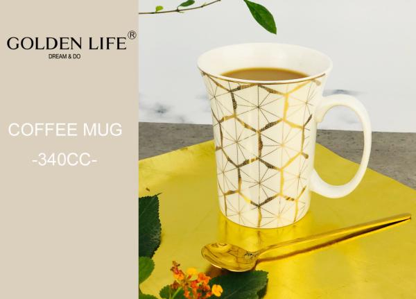 Trumpet Shape Christmas Themed Mugs 340ml 12OZ Capacity Real Gold Densign