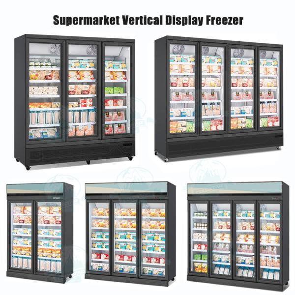 Four Glass Door Upright Display Freezer Comercial Refrigeration Equipment