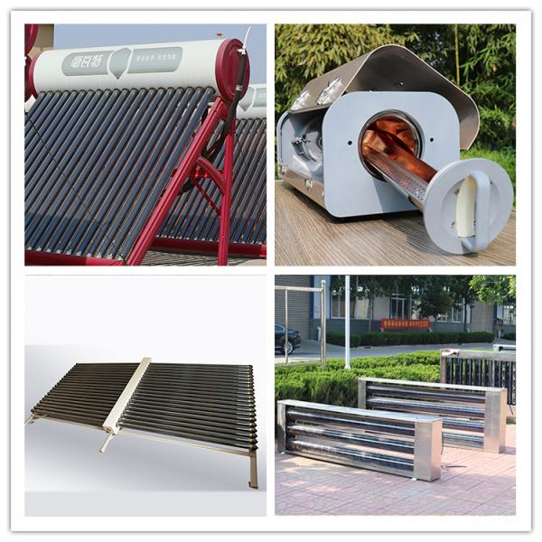 Three Target Solar Thermal Vacuum Tube 3.0mm Thickness Borosilicate Glass 3.3 Material