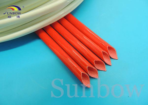 Iron oxide red braided sleeving products , High Temperature Fiberglass Sleeving