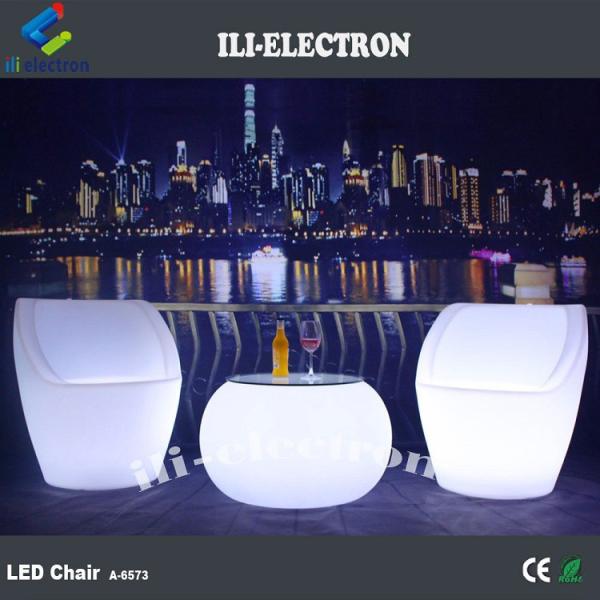 Modern Commercial LED Illuminated Cocktail Table With Rechargeable Lithium Battery