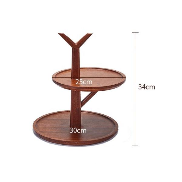 Wooden 2 3 Tier Snack Fruit Platter Candy Tray Dessert Display Shelf Decoration Wedding Cake Stand