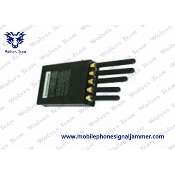 5 Antenna Portable Signal Jammer for GPS / Cell Phone WiFi 100-240v Power Supply